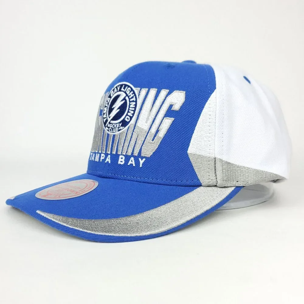 Tampa Bay Lightning Mitchell & Ness NHL Pro Fit Snapback Cap Hat Blue White‎ NWT